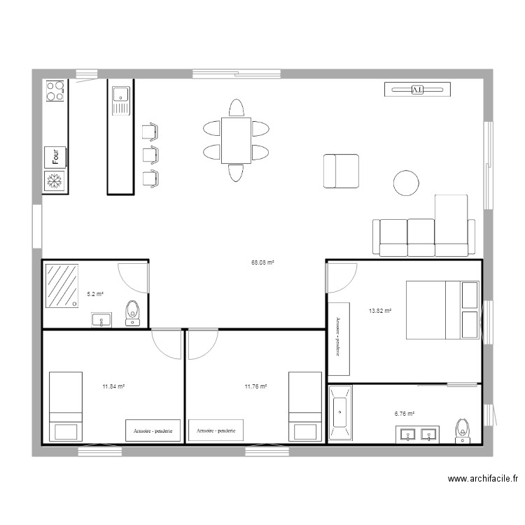 Idée appartement PR. Plan de 0 pièce et 0 m2