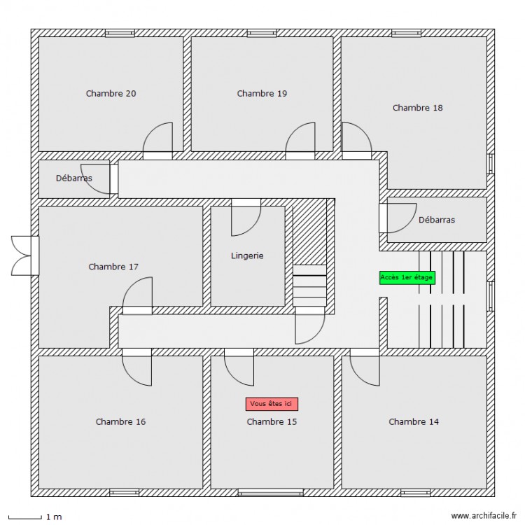 Auberge - 2e etage - Chambre 15. Plan de 0 pièce et 0 m2