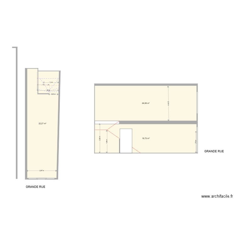 PLAN rdc ISTANBUL étage. Plan de 3 pièces et 66 m2