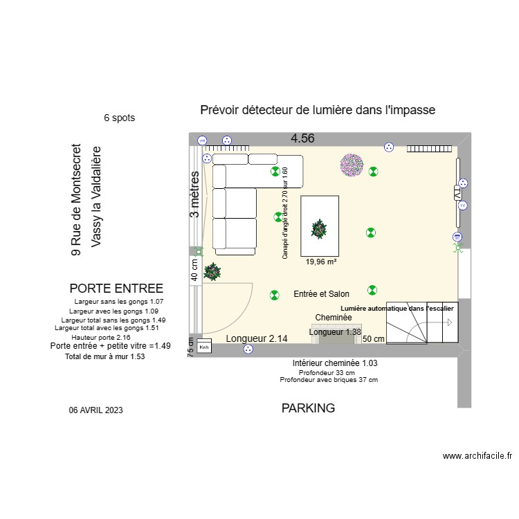 Entrée et Salon 12 oct Vassy. Plan de 0 pièce et 0 m2
