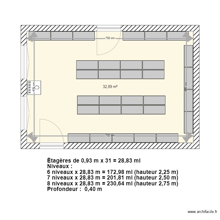 PLUMAG Option 2 îlots. Plan de 1 pièce et 33 m2