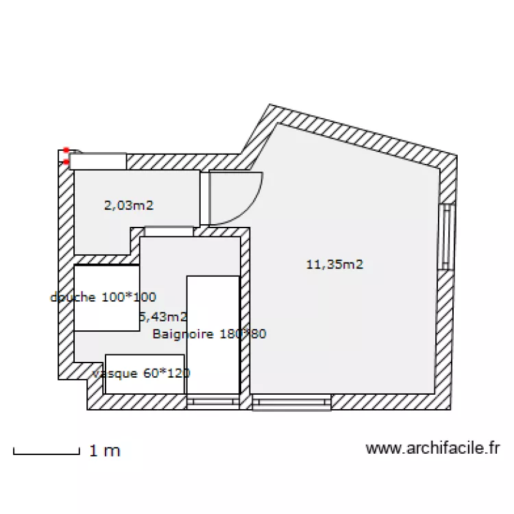 sdb Chambre v2. Plan de 