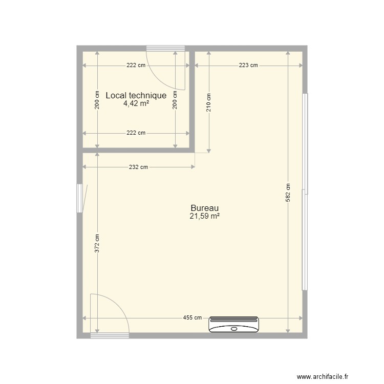 20 pieds double wauthelet V1. Plan de 0 pièce et 0 m2