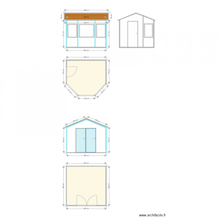 Façades et plans des Caburotes 1 et 2. Plan de 0 pièce et 0 m2