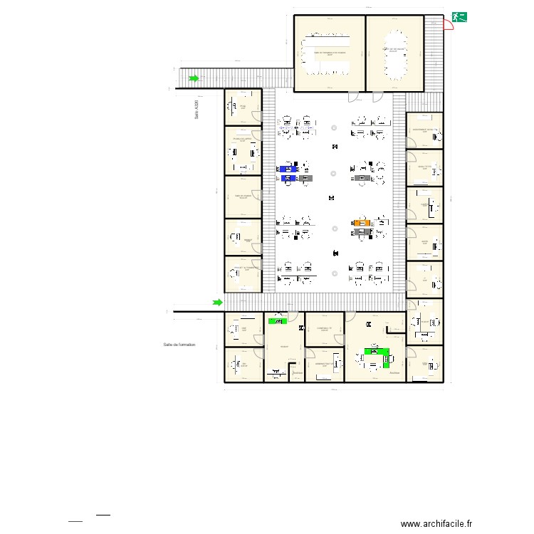 Open space V14. Plan de 20 pièces et 264 m2