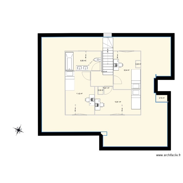 Maison Bérange version combles. Plan de 0 pièce et 0 m2