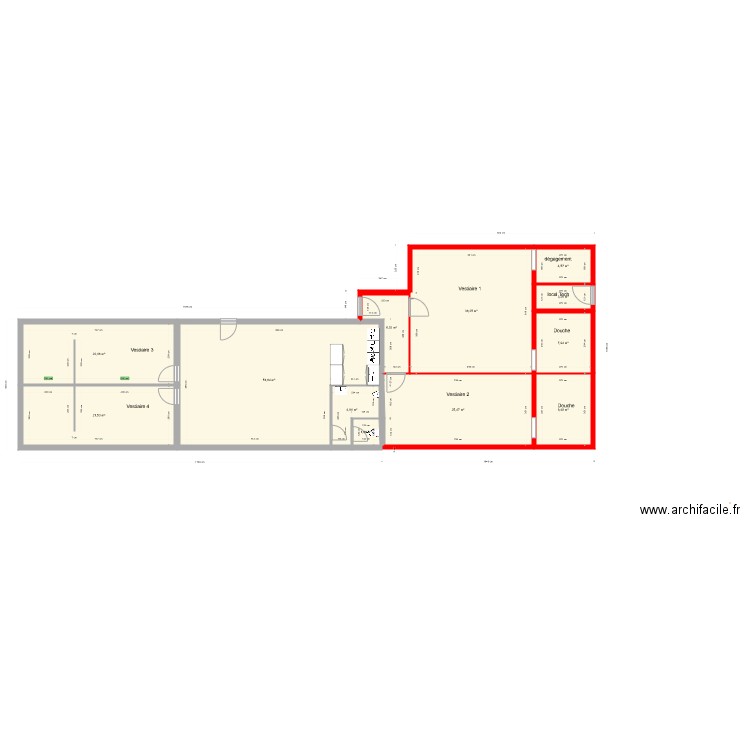 ASPTT. Plan de 12 pièces et 195 m2