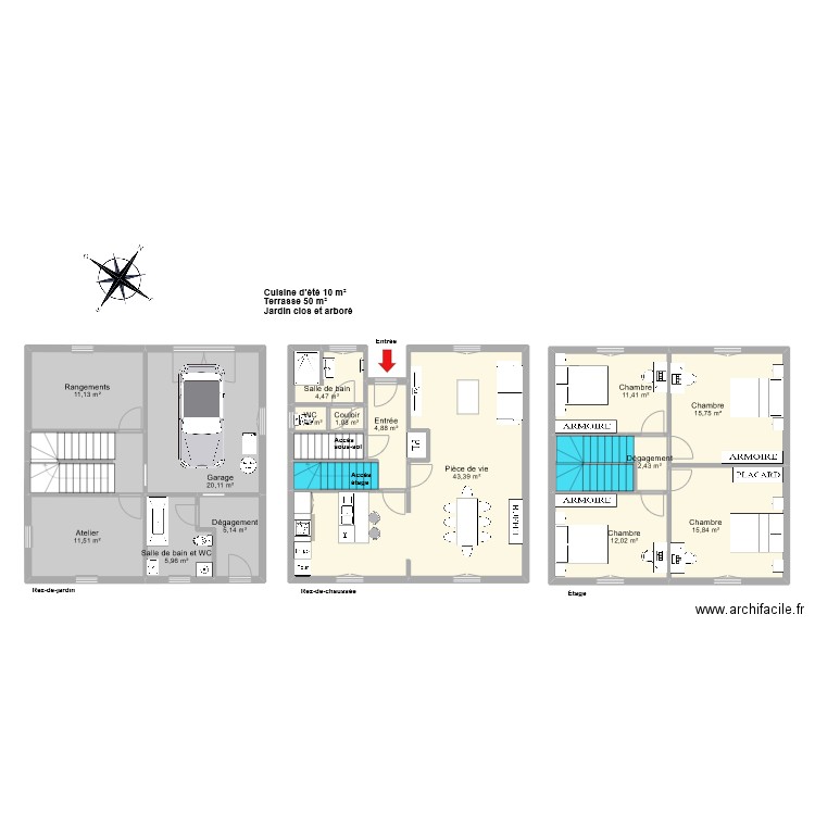 SCHOUG. Plan de 22 pièces et 185 m2