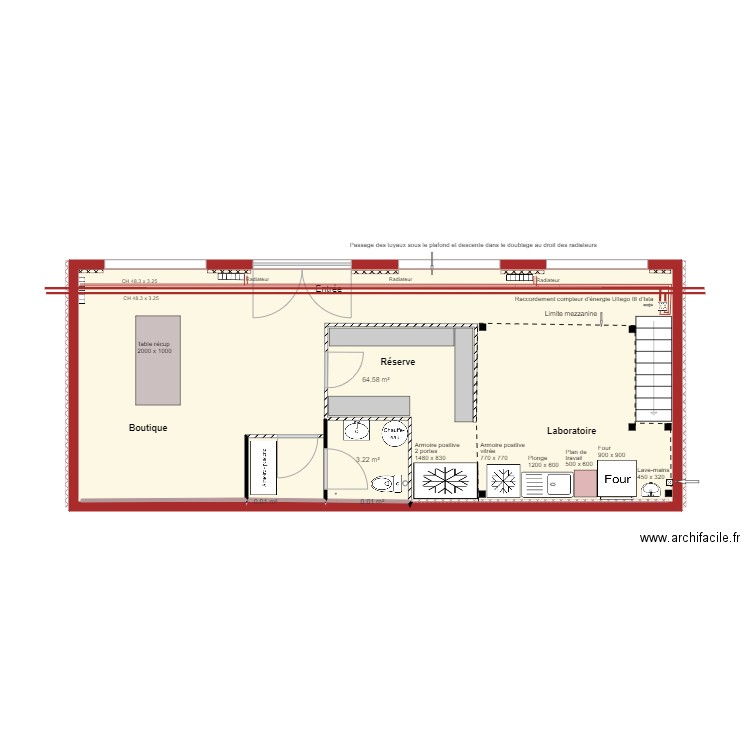 Boutique Sandrine  plan chauffage v6 11 mars 2020. Plan de 0 pièce et 0 m2