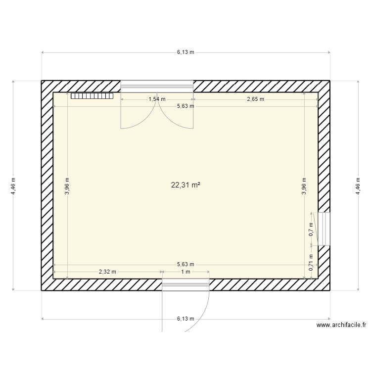 CUISINE. Plan de 1 pièce et 22 m2