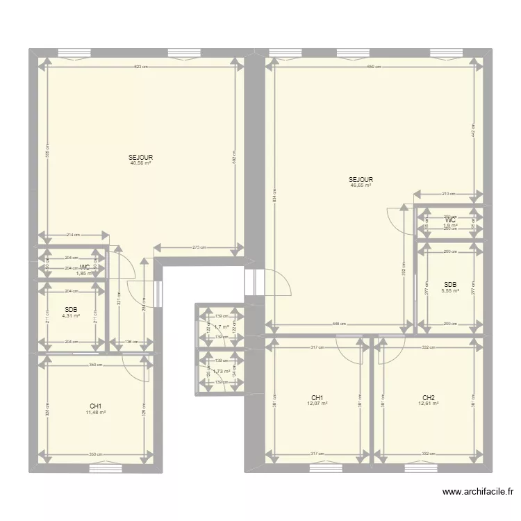 FOIX immeuble app3. Plan de 