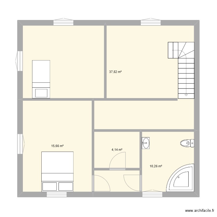 1er. Plan de 4 pièces et 68 m2