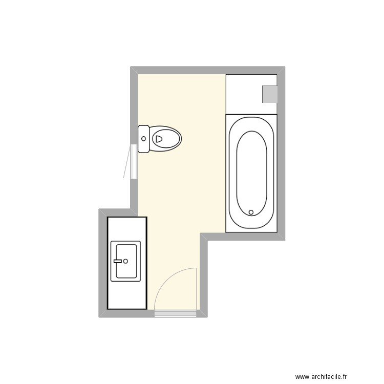 Hamma. Plan de 1 pièce et 6 m2