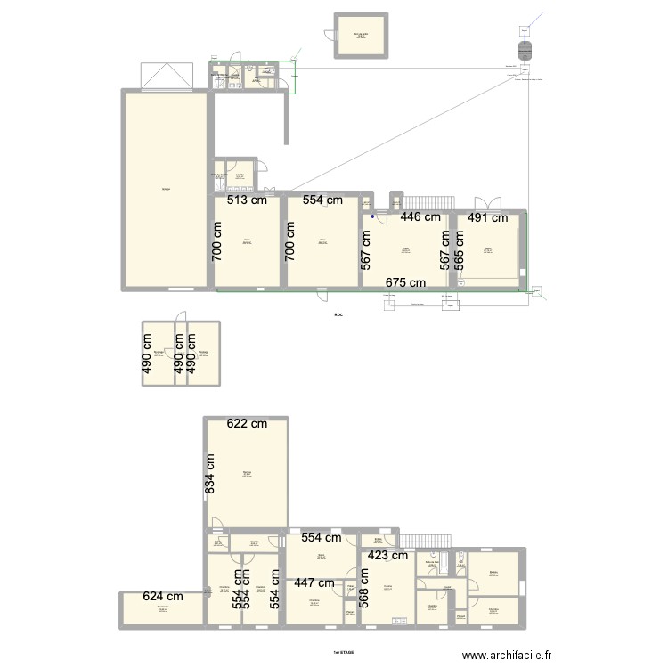 Le 750 - Plan réseaux (projection pour SPANC). Plan de 37 pièces et 506 m2