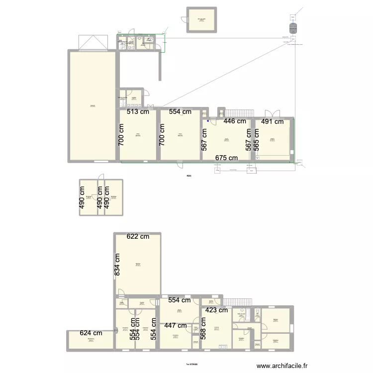 Le 750 - Plan r&eacute;seaux (projection pour SPANC). Plan de 