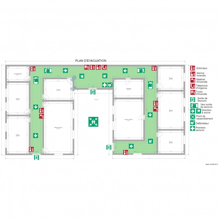 plan evacuation bureau 3. Plan de 0 pièce et 0 m2