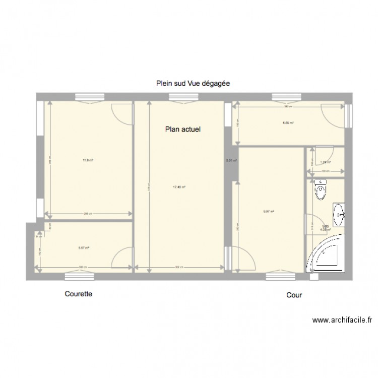 7 CITE HITTORF PLAN ACTUEL. Plan de 0 pièce et 0 m2