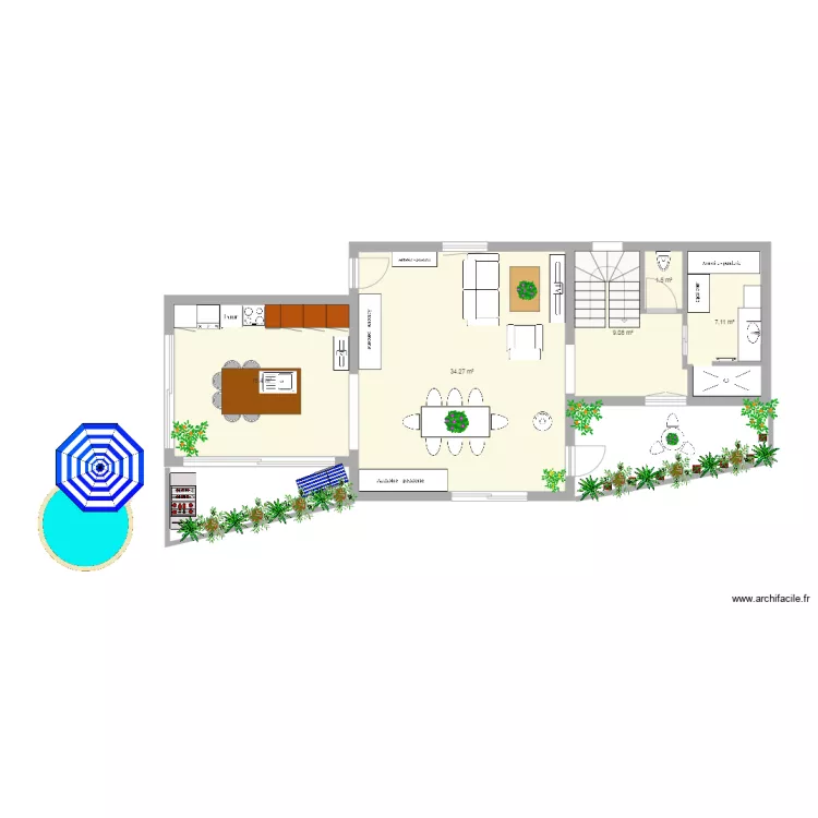 cuisine sejour. Plan de cuisine sejour. Plan de