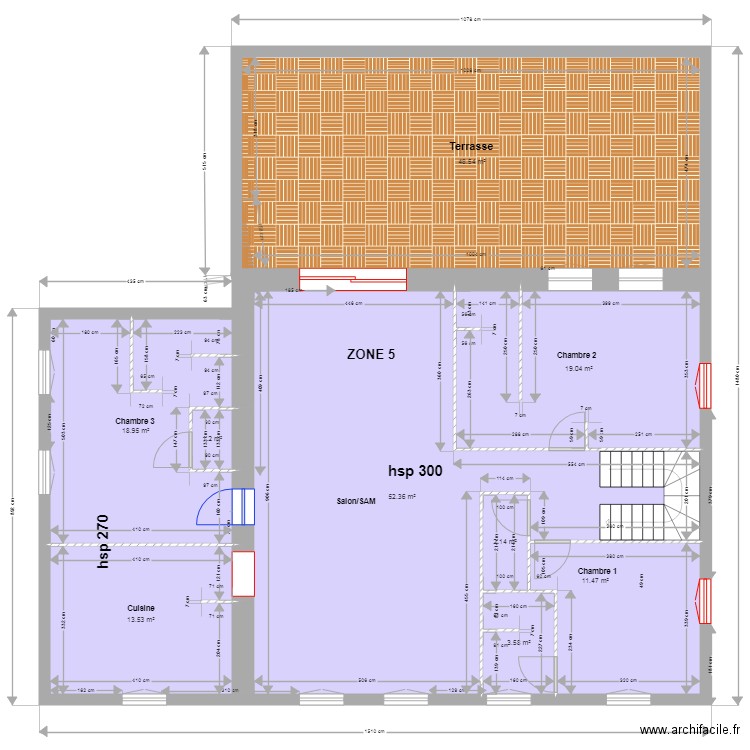 Logement perso ZONE 5 placo 0710. Plan de 0 pièce et 0 m2