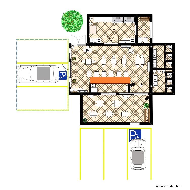Cafe. Plan de 0 pièce et 0 m2