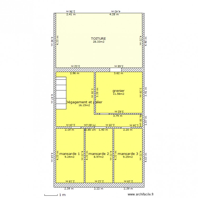 chazal.combles. Plan de 0 pièce et 0 m2