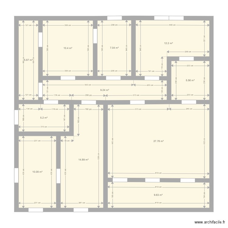 Immeuble R 2 de 4 appts par palier. Plan de 0 pièce et 0 m2