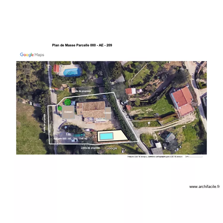 Photo a&eacute;rienne Piscine. Plan de 