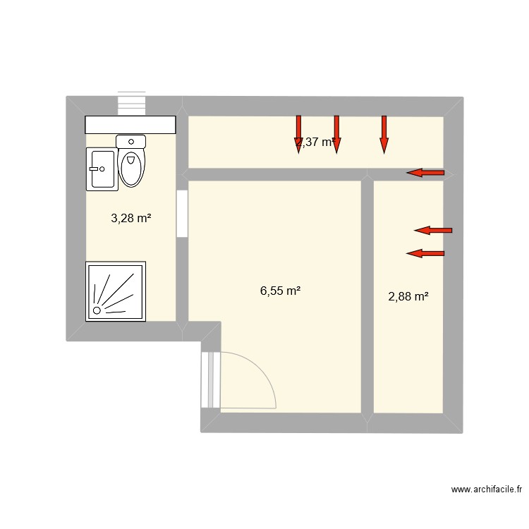 sicard. Plan de 4 pièces et 15 m2