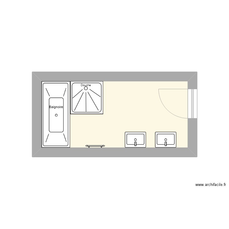 salle de bain brens . Plan de 1 pièce et 7 m2