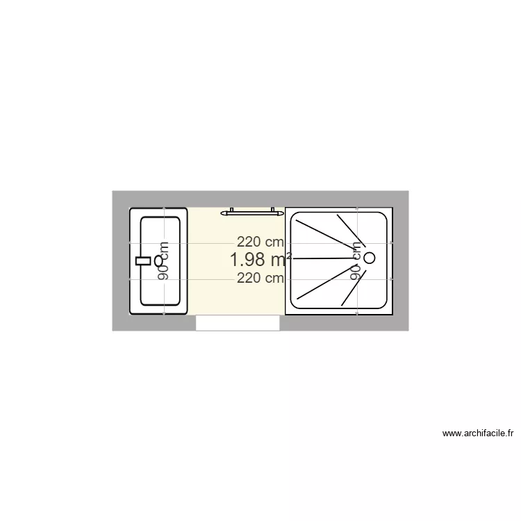 salle de douche. Plan de 