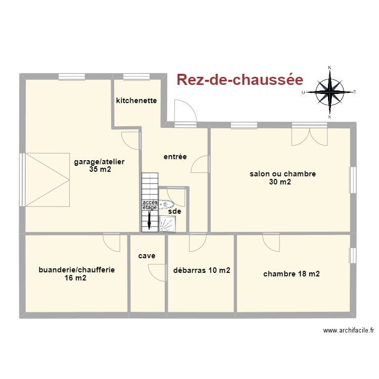 Michèle Pavie rdj. Plan de 7 pièces et 131 m2