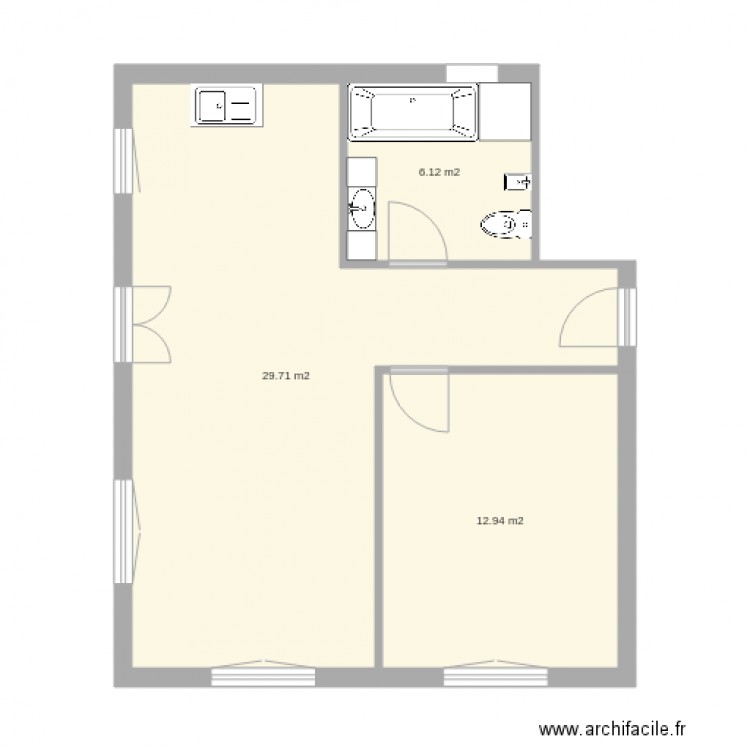 Les framboisiers F2 RDC avec meuble actuel. Plan de 0 pièce et 0 m2