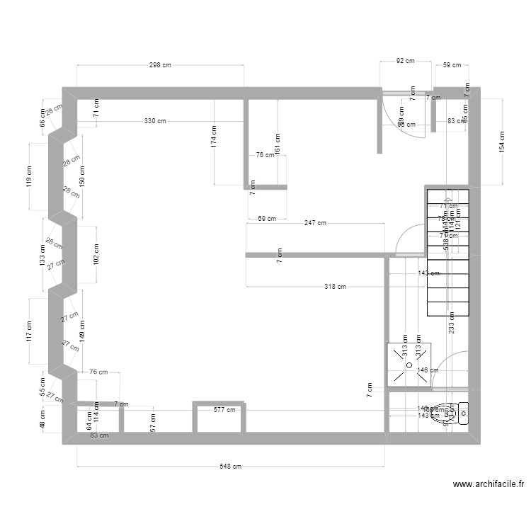 vallauris. Plan de 2 pièces et 5 m2