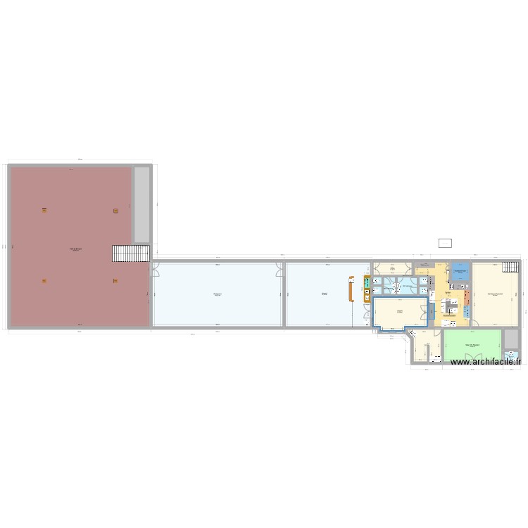 Restaurant Assemblée Nationale CI. Plan de 20 pièces et 653 m2