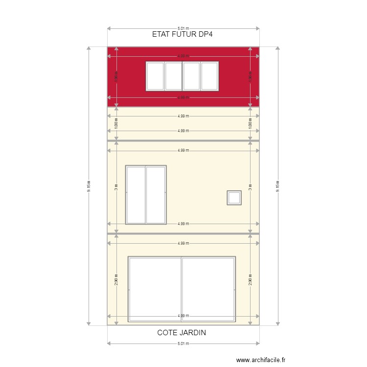 Plans facade Marquette COTE J APRES DP4. Plan de 0 pièce et 0 m2