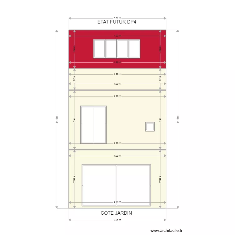 Plans facade Marquette COTE J APRES DP4. Plan de 