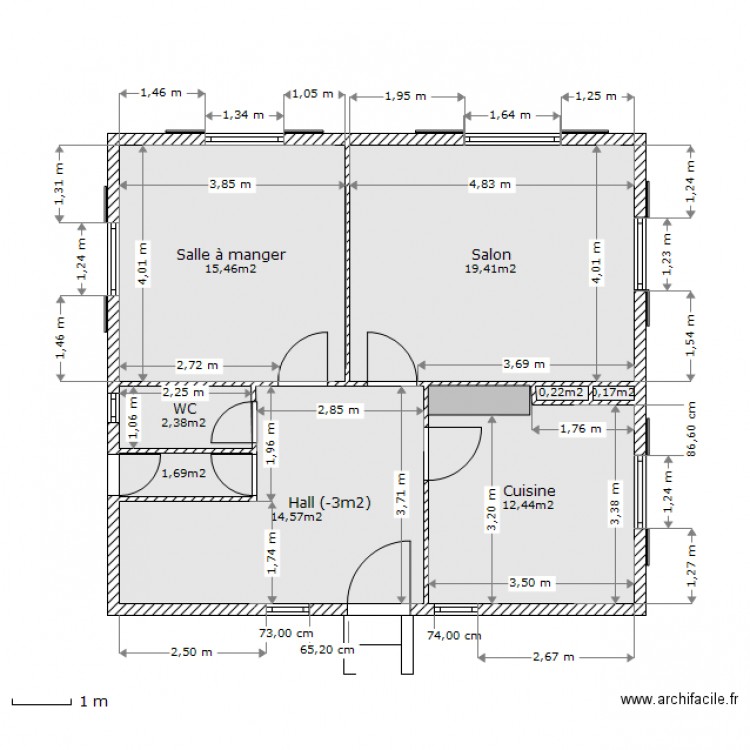 Chavannes_rez_Mesures. Plan de 0 pièce et 0 m2