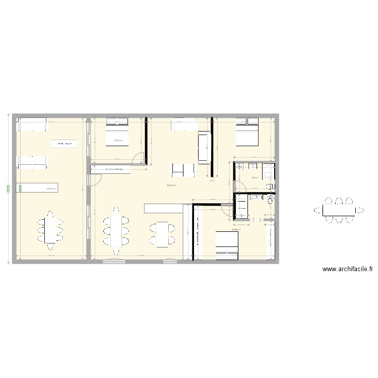 PLAN 3. Plan de 5 pièces et 177 m2