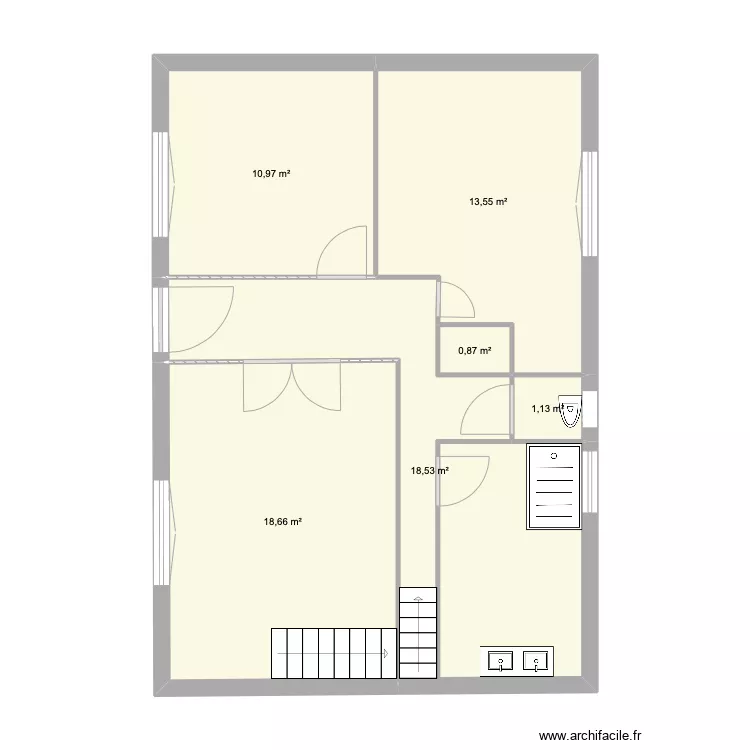 RDC maison . Plan de 