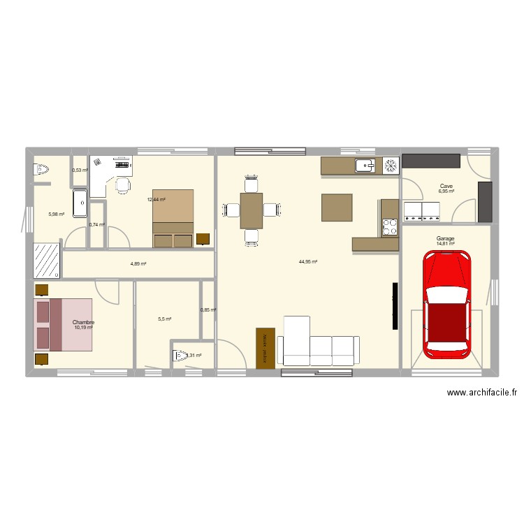 Projet 4. Plan de 12 pièces et 109 m2