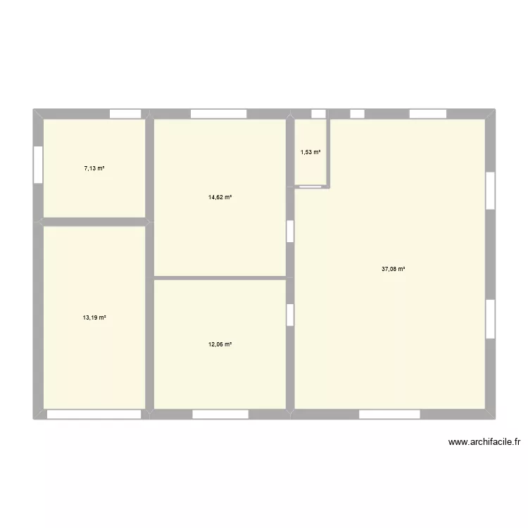 Semie brut. Plan de 6 Pièces et 86 m² Semie brut. Plan de 6 Pièces et 86 m²