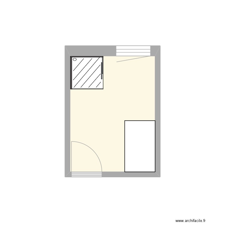 SDD LR. Plan de 1 pièce et 4 m2