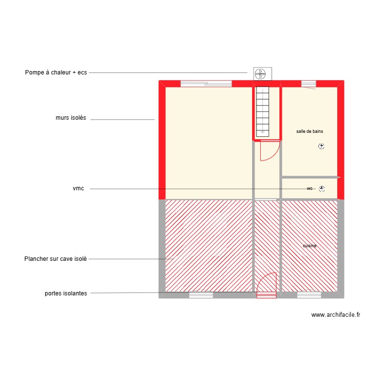 rincel tse étape 2 rdc. Plan de 8 pièces et 59 m2