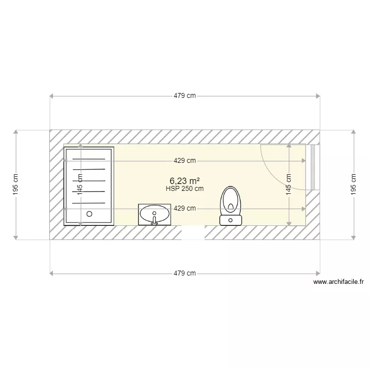 salle de bain 1. Plan de 