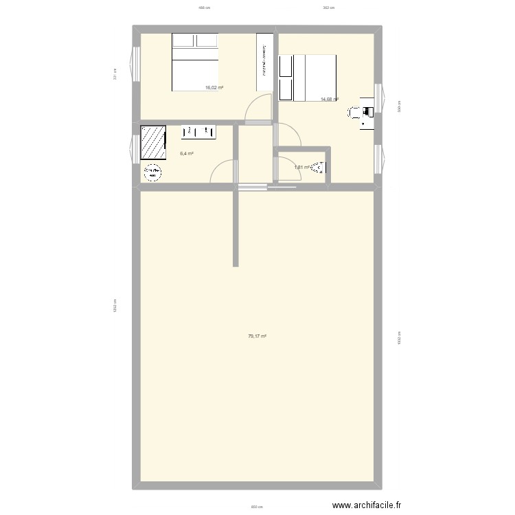 Extension maison. Plan de 5 pièces et 118 m2