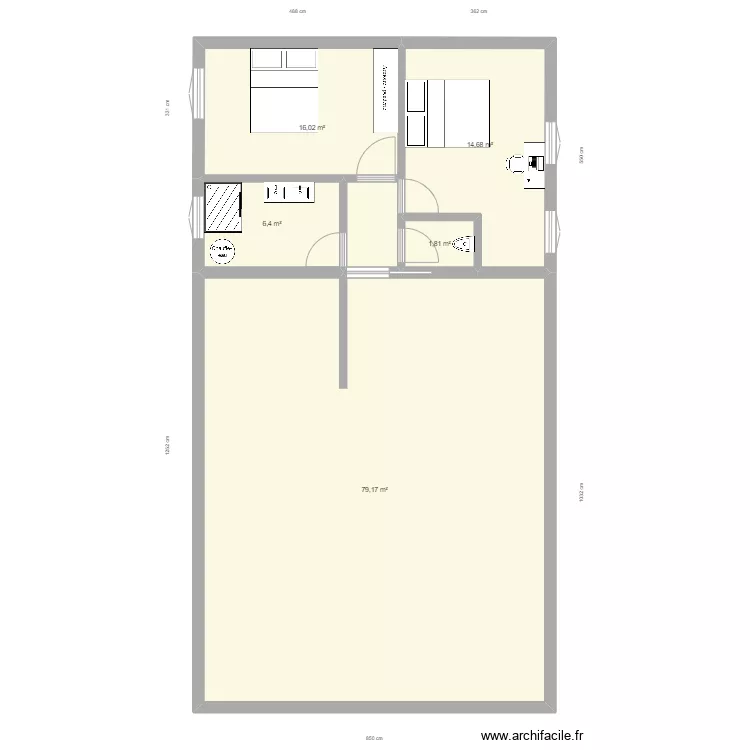 Extension maison. Plan de 
