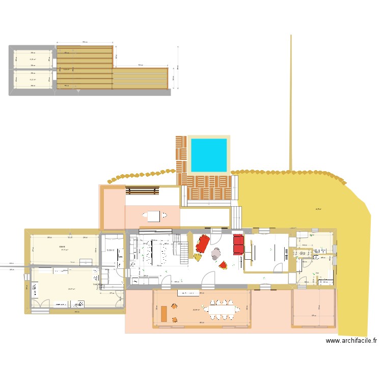 maison lavignasse terrasse. Plan de 12 pièces et 167 m2