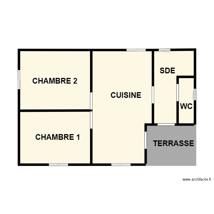 SKALKA. Plan de 3 pièces et 52 m2