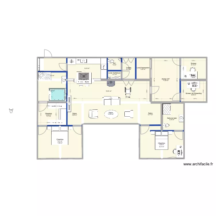 Base10. Plan de 22  et 142 m²