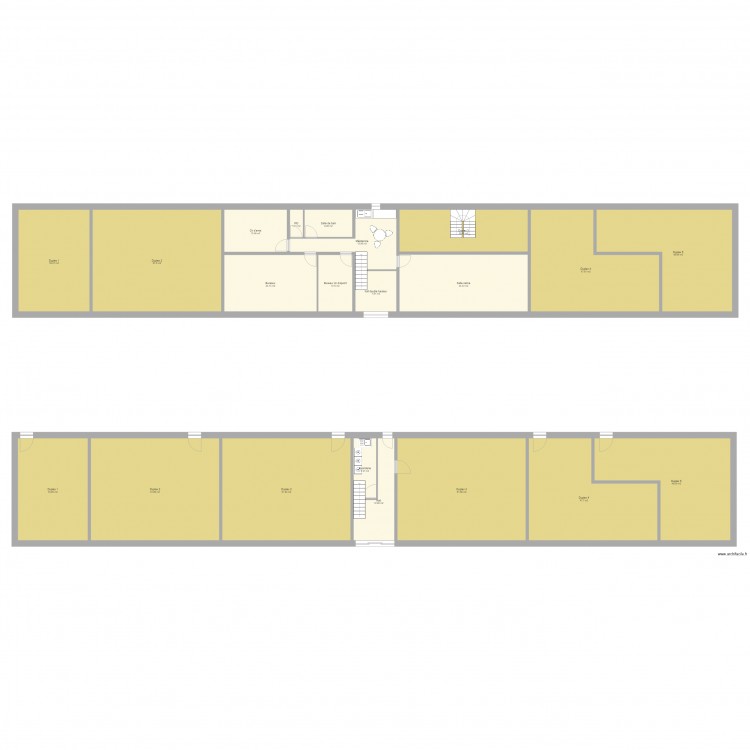 bâti + communs sections 4.5 1. Plan de 21 pièces et 660 m2